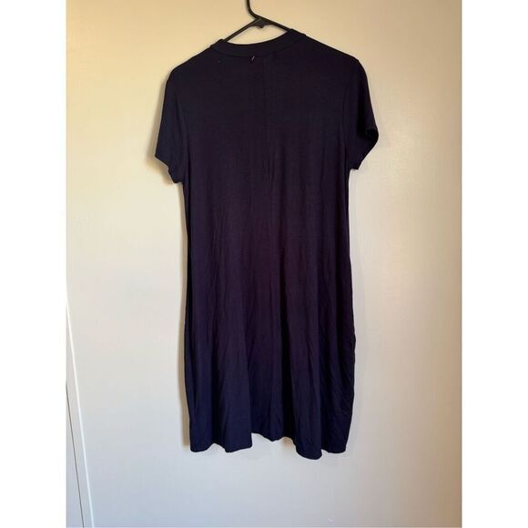 NEW Reb & J Womens Navy Blue Soft Stretchy Collared Keyhole T-Shirt Dress sz L‎ - Picture 3 of 4